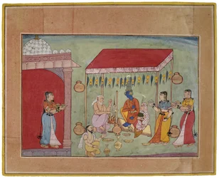 Die Hochzeit von Krishna und Rukmini